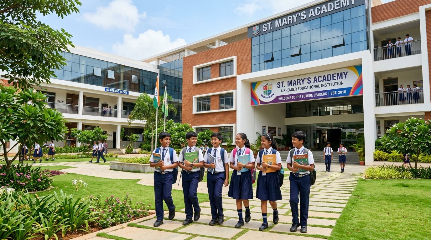 School Campus & Green Courtyard